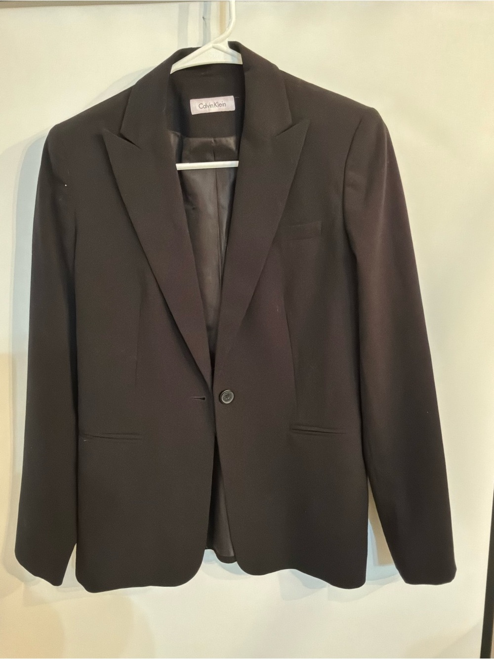 Calvin Klein Black Single-Button Tailored Blazer